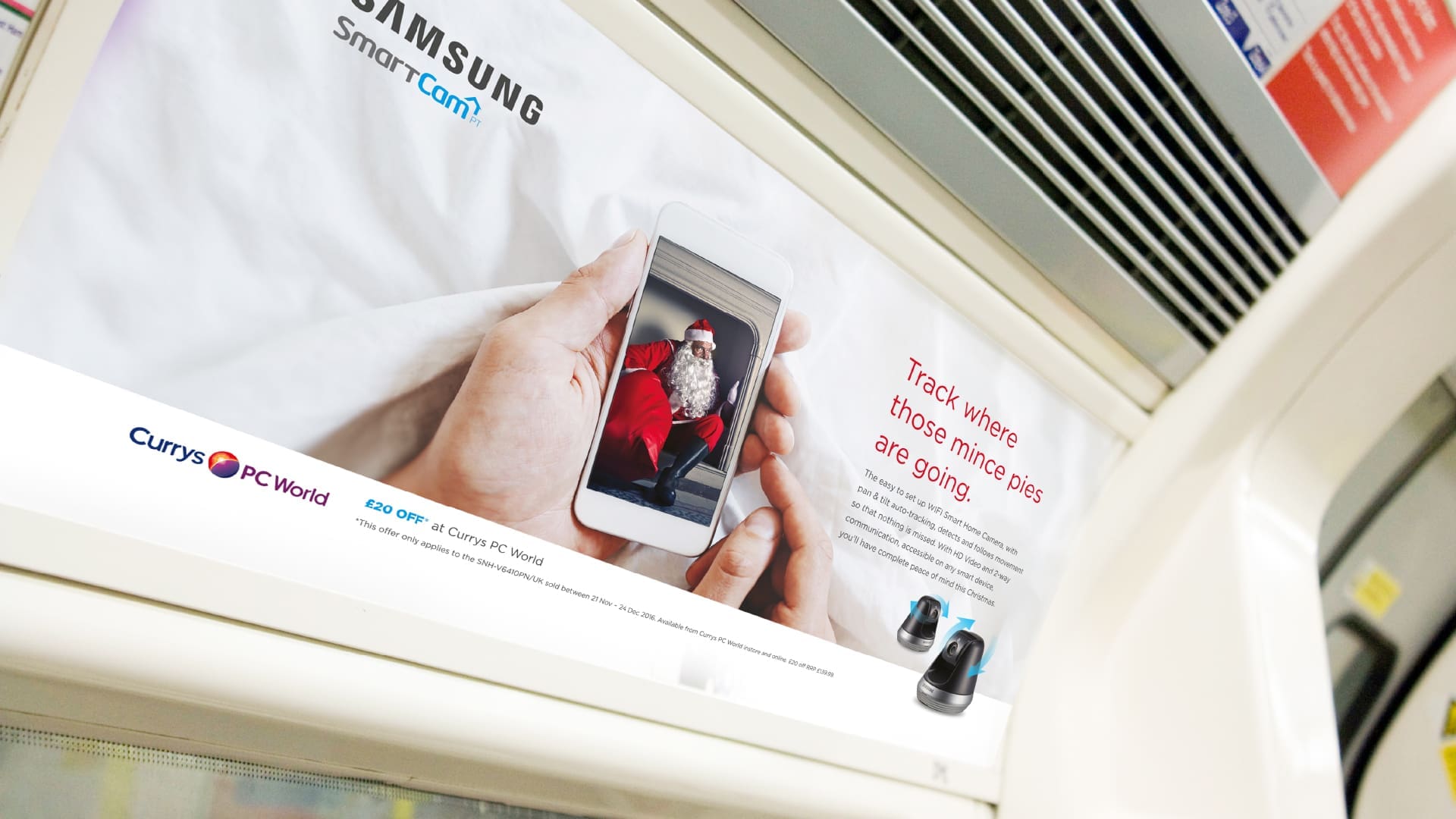 A tube poster for the Christmas Samsung 'SmartCam' campaign